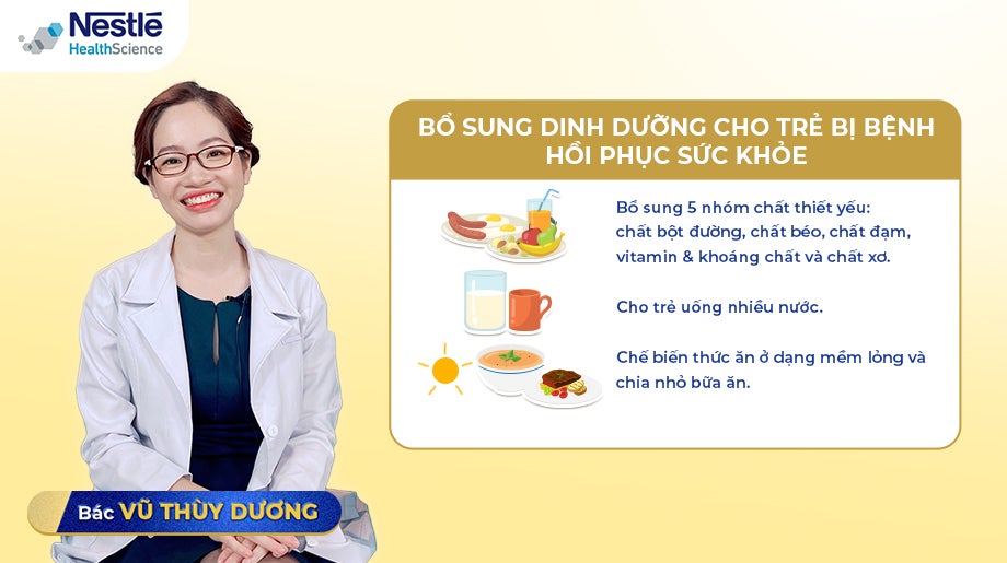 Bác Vũ Thùy Dương Chia Sẻ Cách Bổ Sung Dinh Dưỡng Hợp Lý Cho Trẻ Bị Bệnh Hồi Phục Sức Khỏe Hiệu Quả