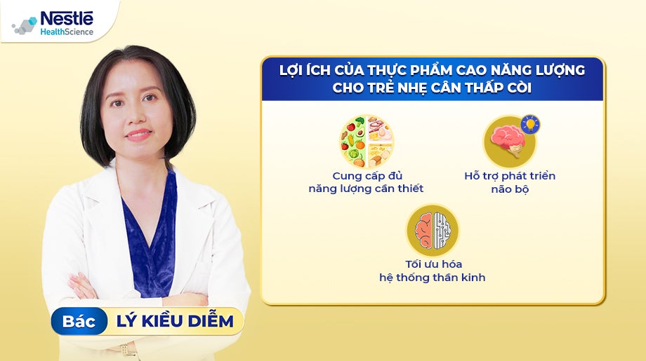   Lợi ích của thực phẩm cao năng lượng đối với trẻ nhẹ cân, thấp còi